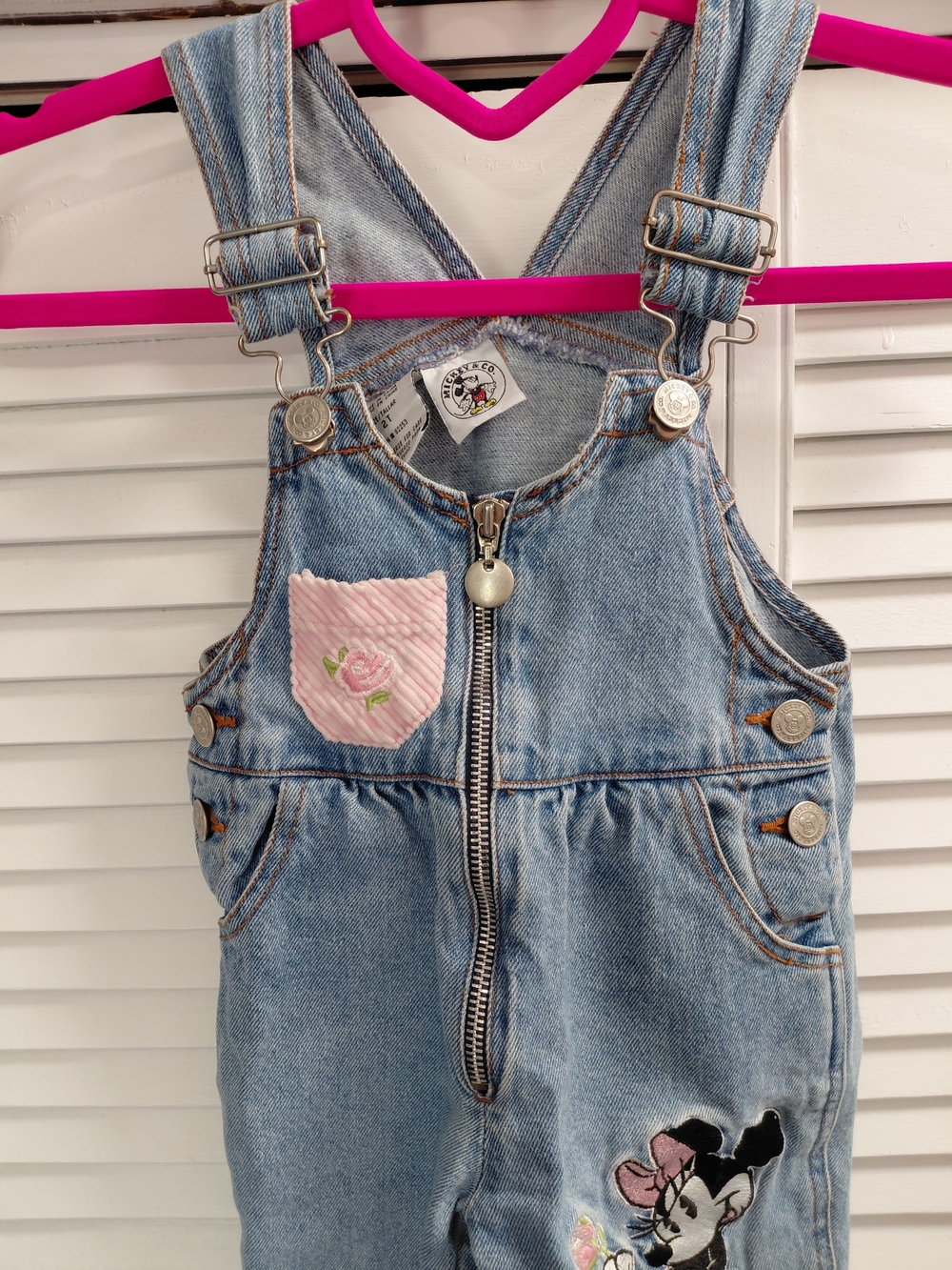 Cute Denim Minnie Mouse Girls' Overalls - Mickey & Co Disney - Picture 7 of 9